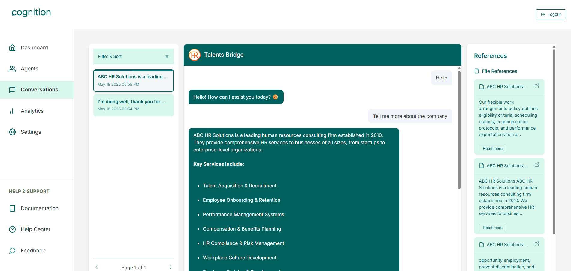 Chatlogs Interface